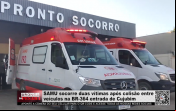 SAMU socorre duas vítimas após colisão entre veículos na BR 364 entrada de Cujubim – Vídeo
