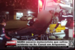 SAMU socorre motociclista que sofreu acidente na Av. Canaã em Ariquemes – Vídeo