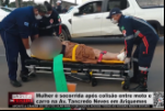 Mulher é socorrida após colisão entre moto e carro na Av. Tancredo Neves em Ariquemes – Vídeo