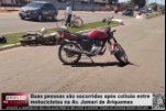 Duas pessoas são socorridas após colisão entre motocicletas na Av. Jamari de Ariquemes – Vídeo